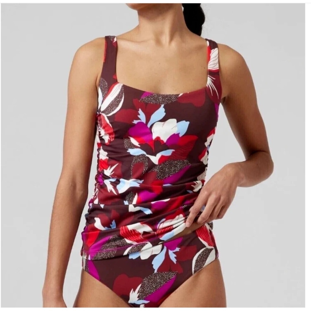 2 Piece Athleta Tankini Set Med 34 D/DD
